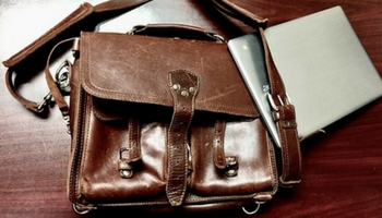 Rugged brown briefcase